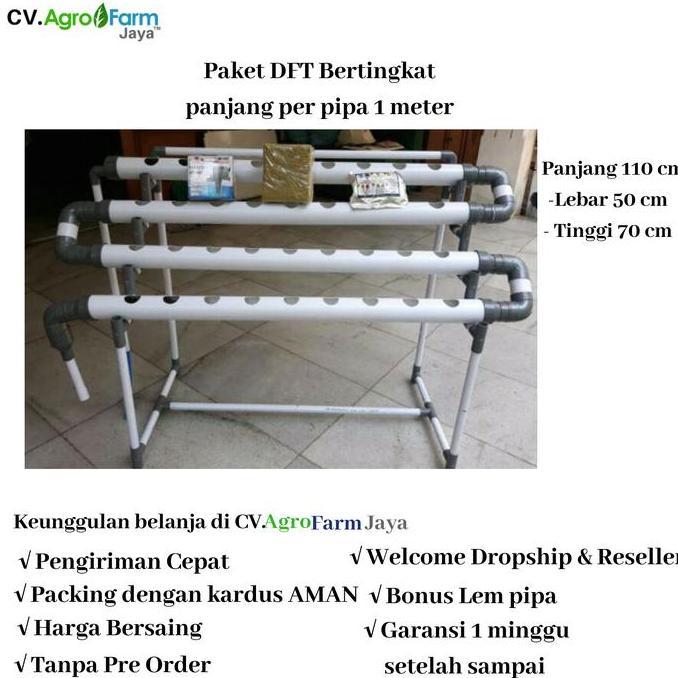 INSTALASI MODUL KIT HIDROPONIK SET DFT 20 - 36 TERBAIK