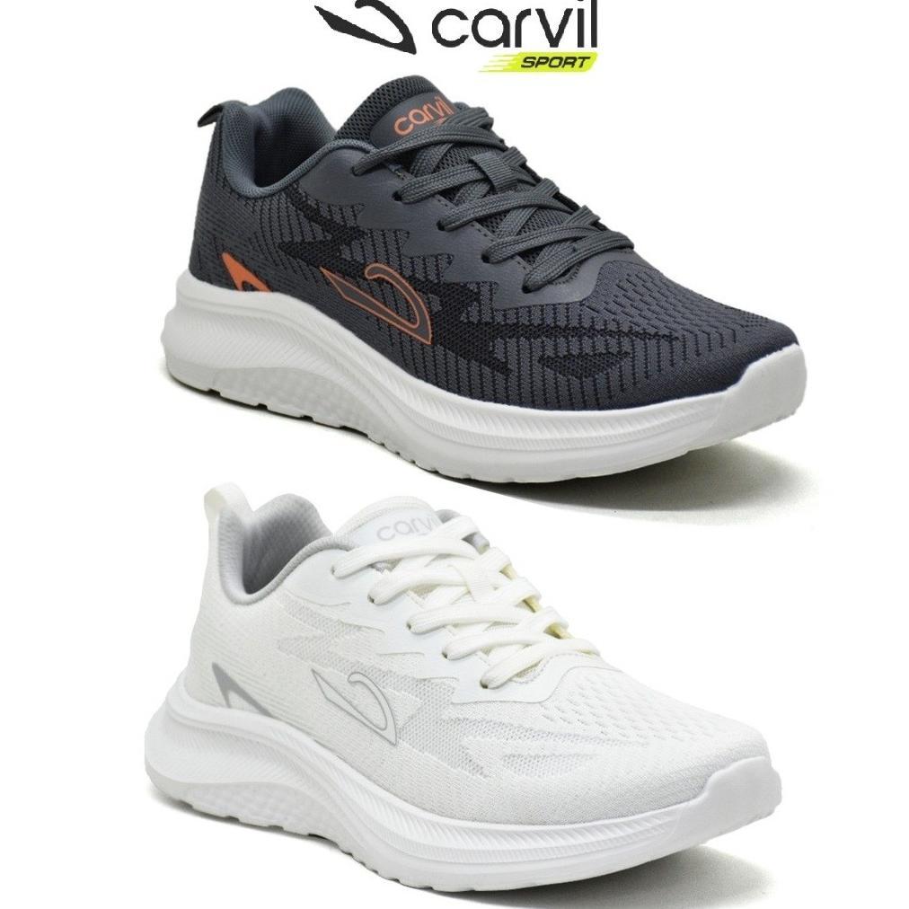 Carvil Ramond Sepatu Sneakers Pria 39-44 Sneaker Olahraga Kasual Putih Abu