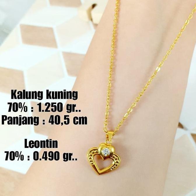 TOKOMASEDI_ - KALUNG LIONTIN EMAS MAS KUNING 7 1.74 GRAM PANJANG 4CM