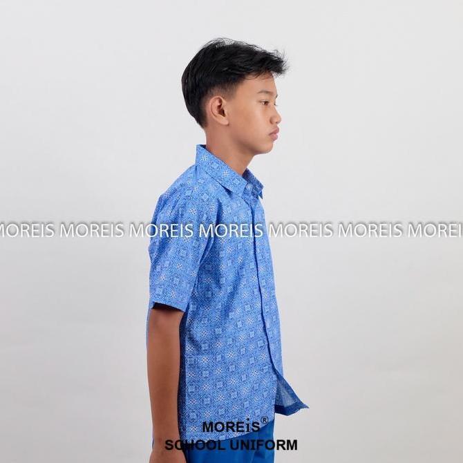 Seragam Baju Batik SD/MI/TK/PAUD JM Biru 003