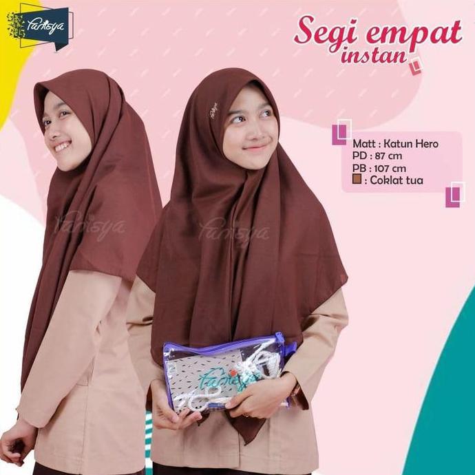 JILBAB SEKOLAH SEGI EMPAT INSTAN FANISYA SD SMP SMA MI PRAMUKA PERAWAT