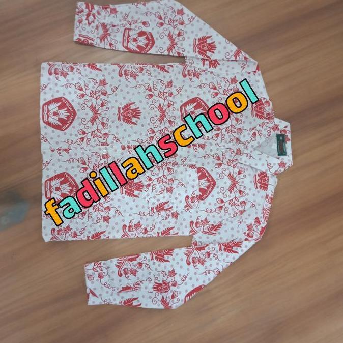 seragam sekolah batik merah panjang sd