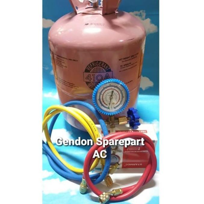 DB168 >> paket r410 isi freon Ac sendiri freon r410a isi 1kg komplit praktis