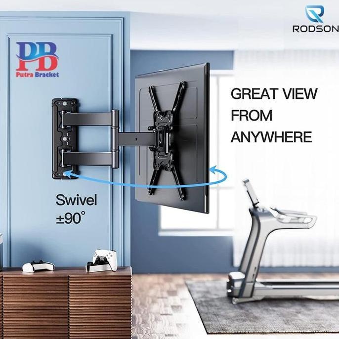 DV58 >> Bracket TV LED LCD 32-43 inch braket breket Tarik Ulur Putar 14-43''