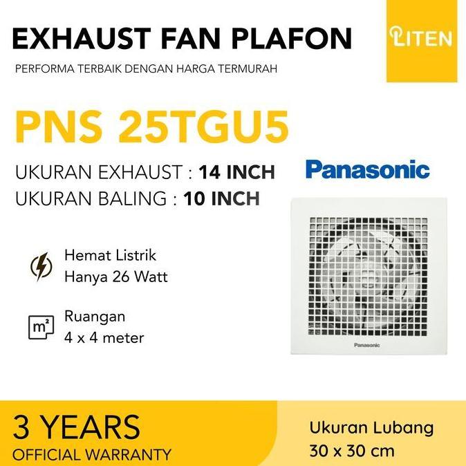 DV112 >> PANASONIC 25 TGU 25TGU Ceiling Exhaust Fan 10 inch Plafon Kipas / Hexos Fan Plafon Panasoni