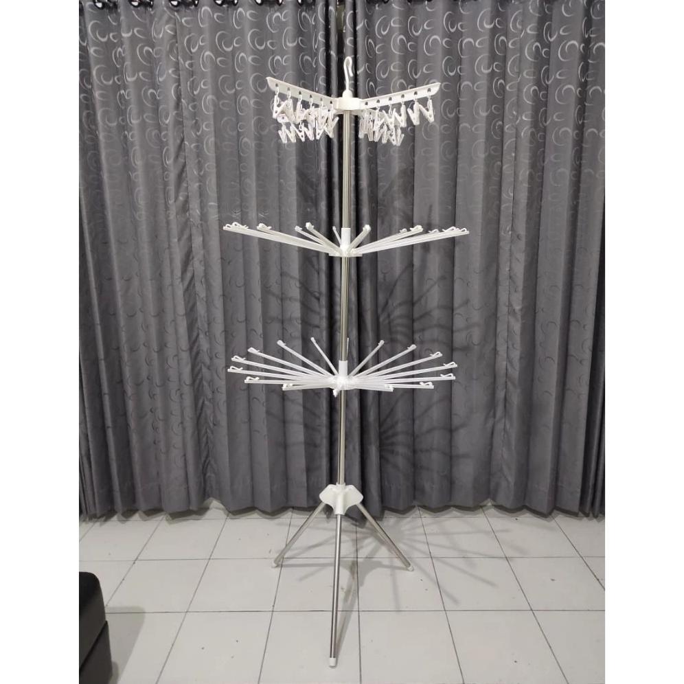 (BISA COD) Jemuran baju New Born Bayi Tingkat 3 Steinless/Baby Folding