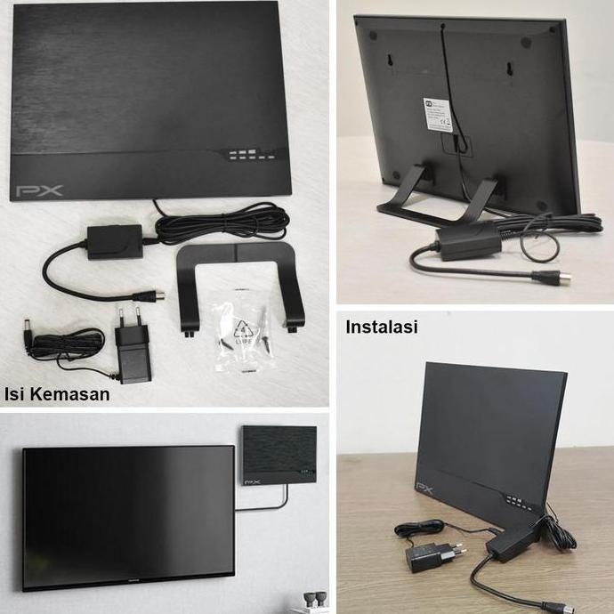 DR157 - Antena TV Digital DVBT2 Indoor Booster Antenna Analog LED Indikator 4K PX HDA-7000