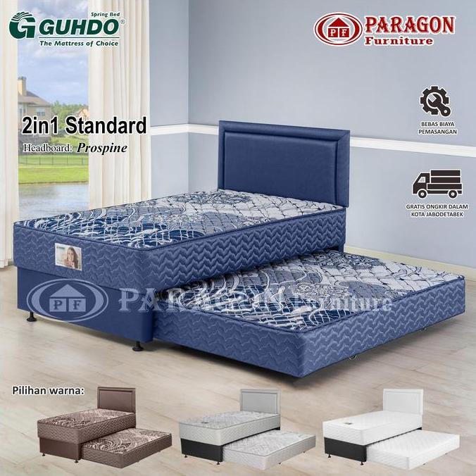 Guhdo Spring bed 2in1 Standard Mix Size 90 100 120 140 160 180x200 HB Prospine Full set - Springbed