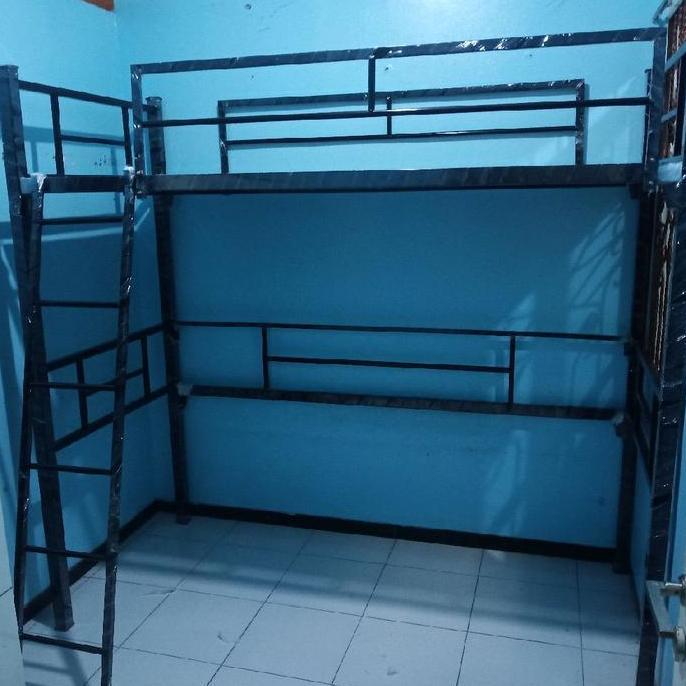 ranjang besi tingkat ada kolong meja bisa customed warna ranjang susun Bed