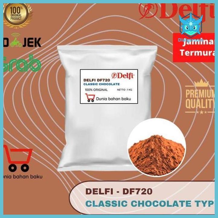 ( COKLAT ) COKLAT BUBUK DELFI DF720 CLASSIC COCOA POWDER 1KG | 100% ASLI BAHAN KUE  COKLAT BUBUK MAK