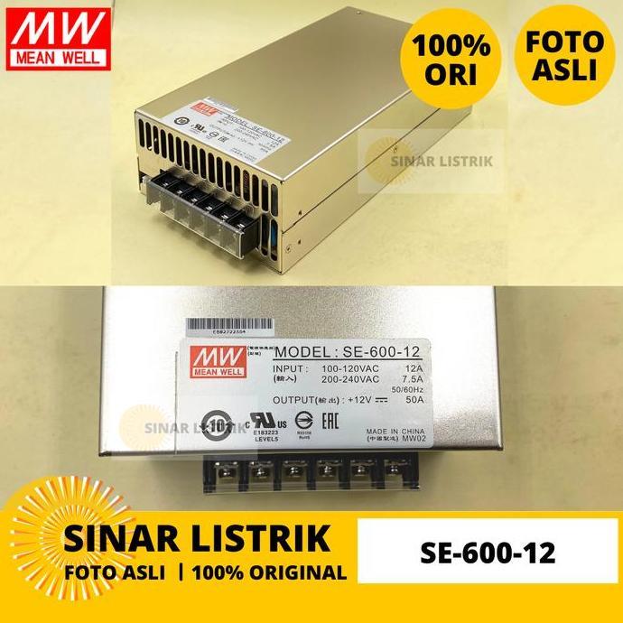 Miliki Meanwell Power Supply Se-600-12 Se 600 12