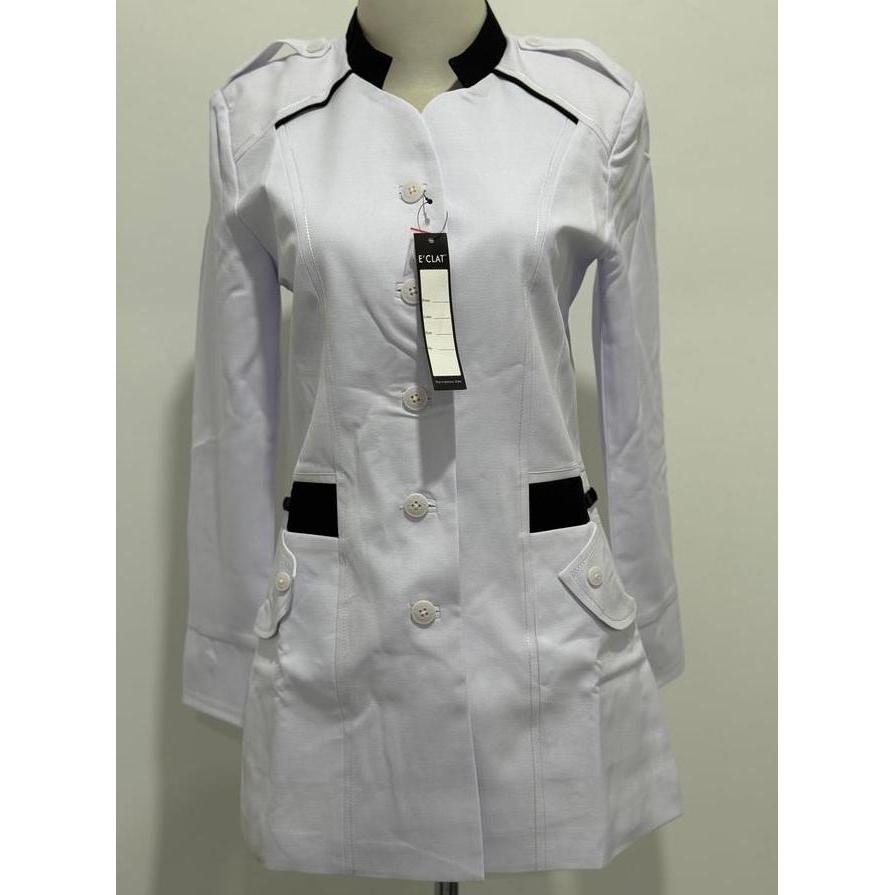 Seragamseragam - Baju Blazer Pdh Kemeja Kerja Wanita Putih Kombinasi Hitam Lengan Panjang Pdh Pangka