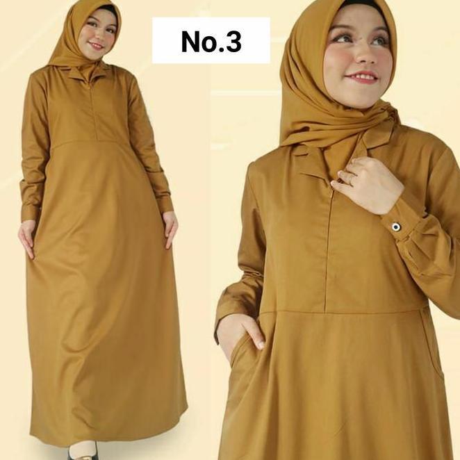 Gamis Khaki Pns Pemda Seragam Dinas Guru Syari Muslim By Riyani