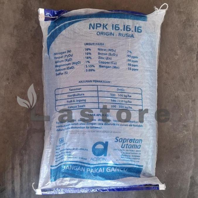 Pupuk Npk 16-16-16 Pak Tani 20 Kg Kemasan Pabrik