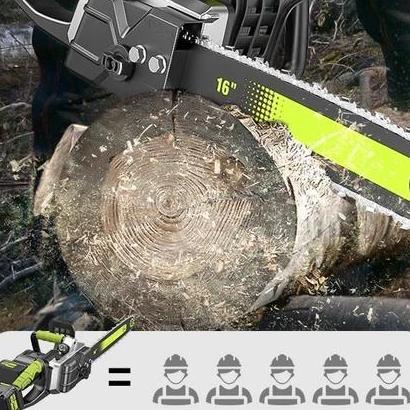 Zper Cordless Chainsaw Gergaji Mesin Lithium Gergaji Rantai Elektrik Portable Genggam Lithium Zp008 
