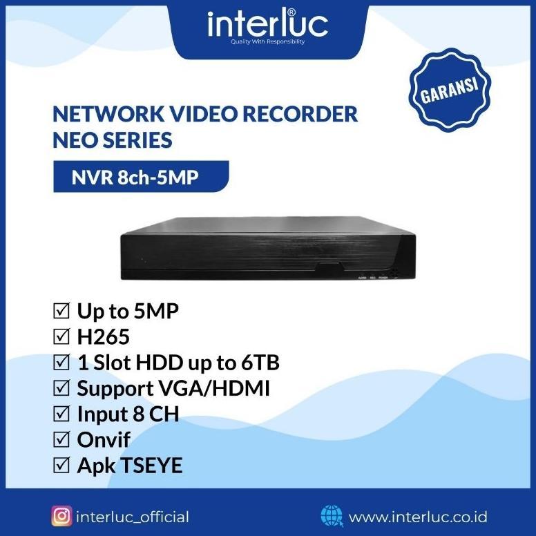 Nvr 8 CH Interluc - NVR 8Ch Onvif - NVR Cctv 8Ch
