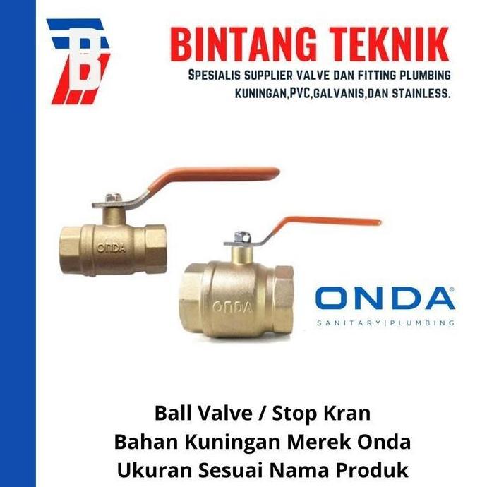 Ball Valve 1" inch Kuningan Onda