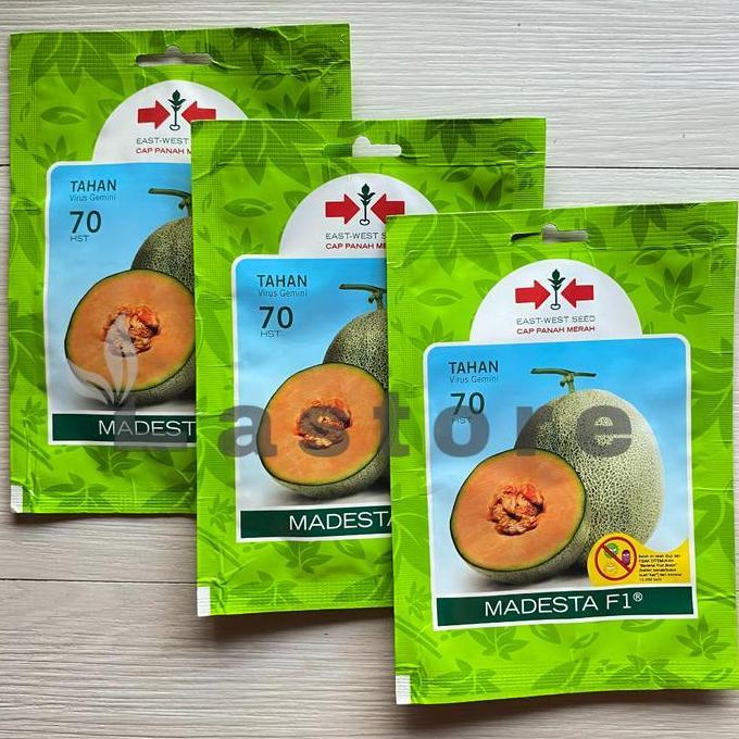 benih melon daging orange madesta f1 rock melon cap panah merah