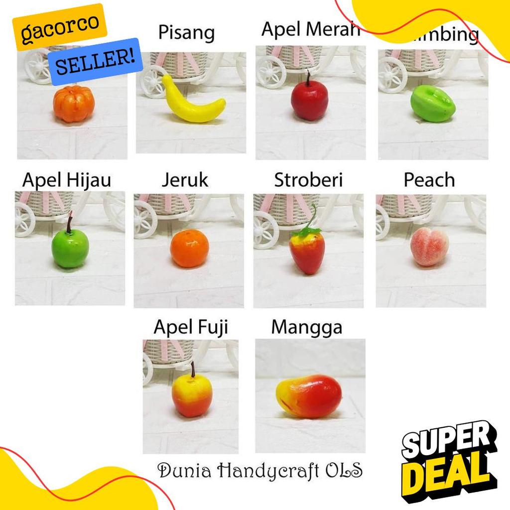 Cod Miniatur Aneka Buah Imut Hiasan Pajangan Dekorasi Buah Mini Imitasi