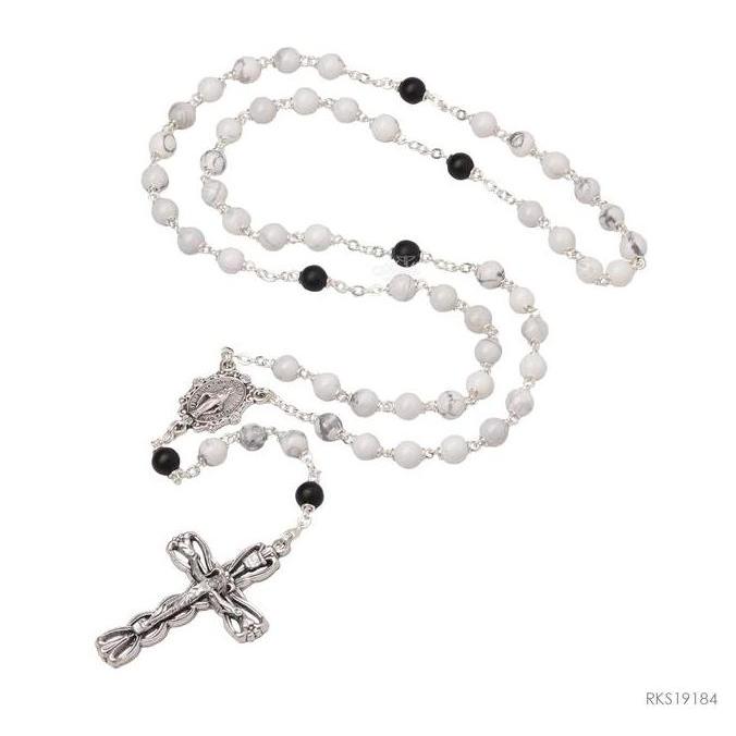 TERBARU - Rosario Batu Howlite 6mm Italy Toko Rohani