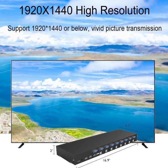 KVM VGA SWITCH USB 2.0 8 Port Free Kabel KVM 8 pcs