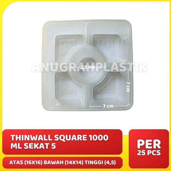 New- Thinwall 1000 ml SQ sekat 5 DM / Thinwall Bento / Thinwall Inner SLOP