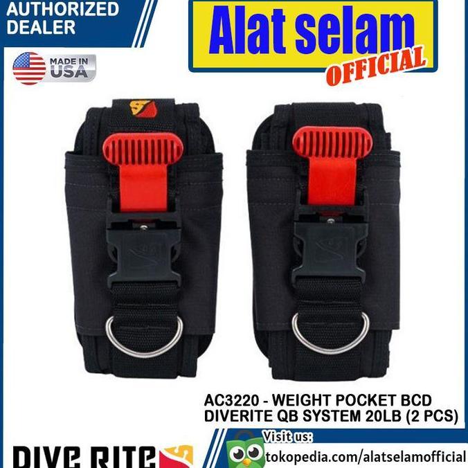 AC3220 Weight Pocket BCD Diverite QB System 20lb 2pcs Dive Rite Diving LUIS