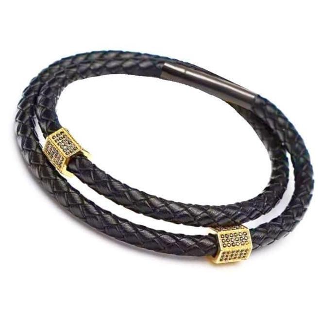 Genuine Leather Bracelet Titanium Gelang Pria Wanita Gelang Kulit Asli