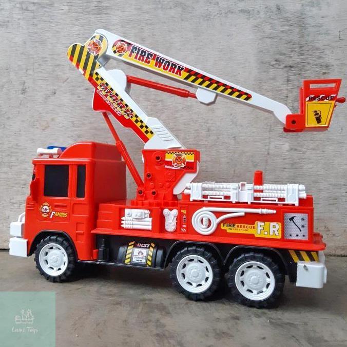 Mainan Anak Die Cast Gelambir Pemadam Kebakaran Friction Ukuran Besar GBK