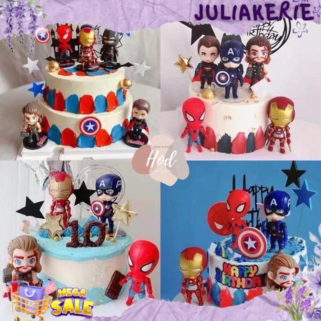 Teratas Topper Superhero Avengers Dc Marvell Set Hiasan Kue Super Hero Ironman Superman Batman Capta
