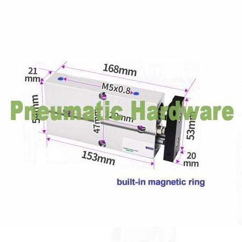 TN16*100 Tn16-100 16mm Bore 100mm Pneumatic Twin Rod Air Cylinder KK86