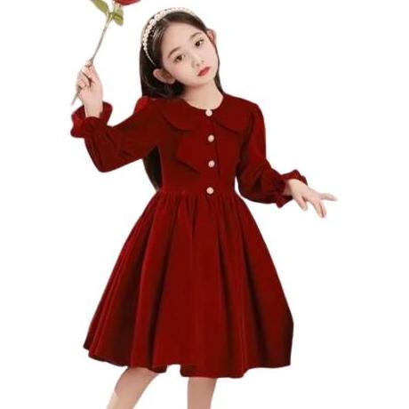 Baju Dress Anak Perempuan Umur 6 7 8 9 10 Tahun Simple Quenra Maron Fashion