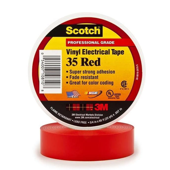 3M Scotch Vinyl Electrical Tape 35 Red, 19 mm x 20 m