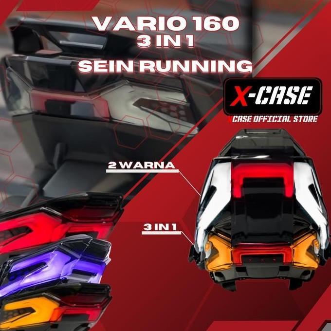 X-Case Lampu Wd109 Stoplamp Honda Vario 160 New LAZY RGB Led 3 In 1 Chip Tail Light Turn Signal Moto