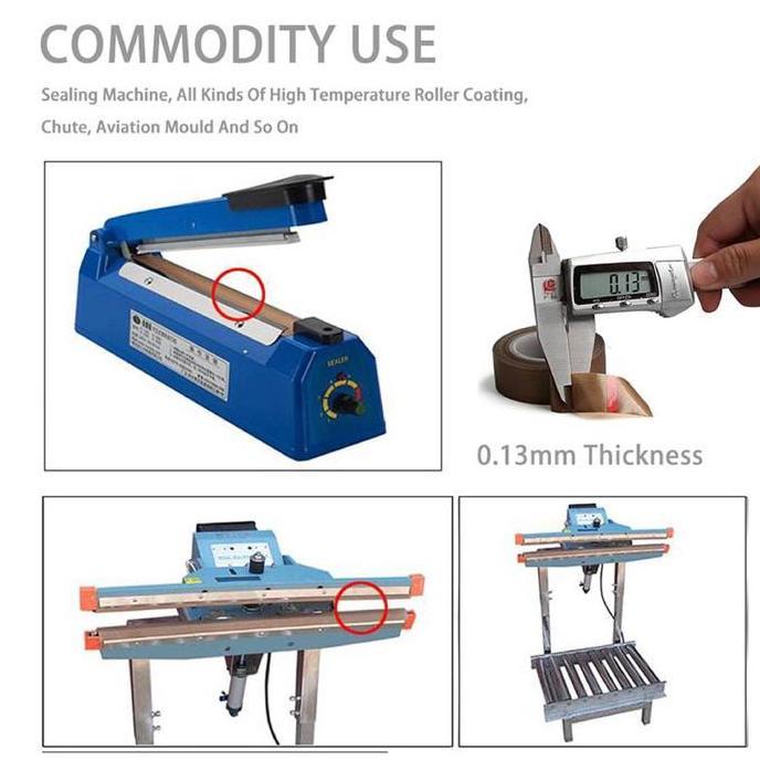 10m Teflon Tape,Teflon Heat Tape,Lakban Isolasi, Teflon Anti Lengket,Kertas Teflon Mesin Press