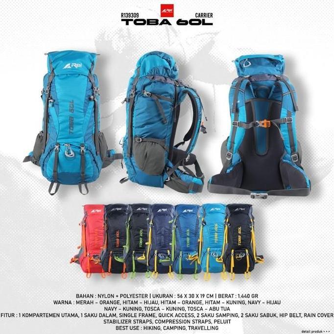 Tas Gunung Carrier Rei Toba 60L