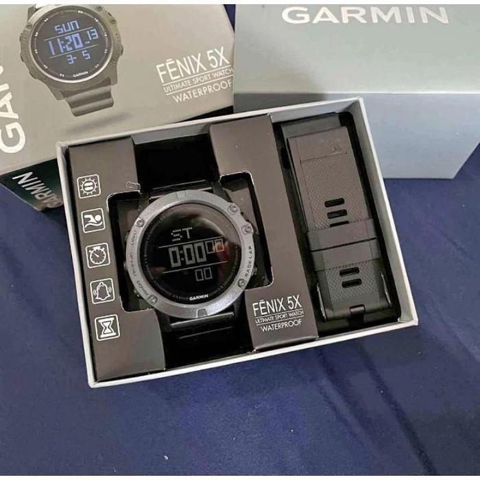 Jam Tangan Pria Garmin Fenix 5X Sport Series Free 1 Strap Rubber New Best Quality 100% Original