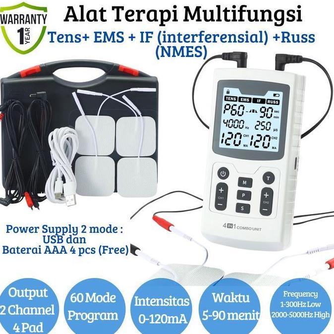 Goblike_store - Alat Terapi Elektrik TENS+EMS+IF+Russian Stimulation - Terapi Nyeri Otot