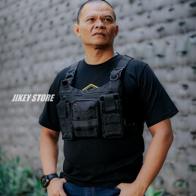Addict Chest Bag Tactical Rig Bag Tas Dada Rompi Sepeda dan Motor Pria Premium Cordura 1000D YKK Res