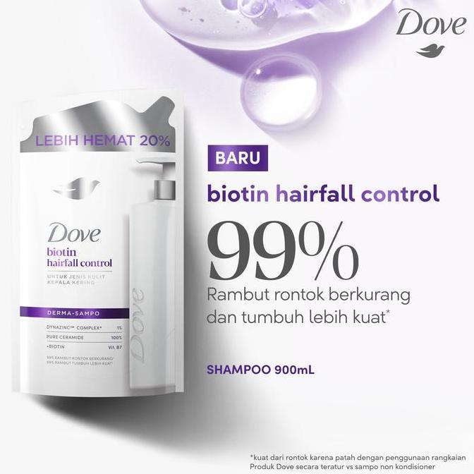 kola_sansti - dove shampoo biotin hairfall control 9ml shampoo anti rontok biotin