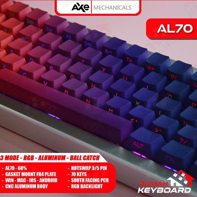 AL70 - 68% - 3 MODE - GASKET - SOUTH RGB  - ALUMINUM - BALL CATCH - MECHANICAL KEYBOARD