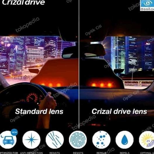Lensa Kacamata Crizal Essilor SV Orma 1.50 Crizal Drive Original Menggurangi Silau Saat Mengemudi