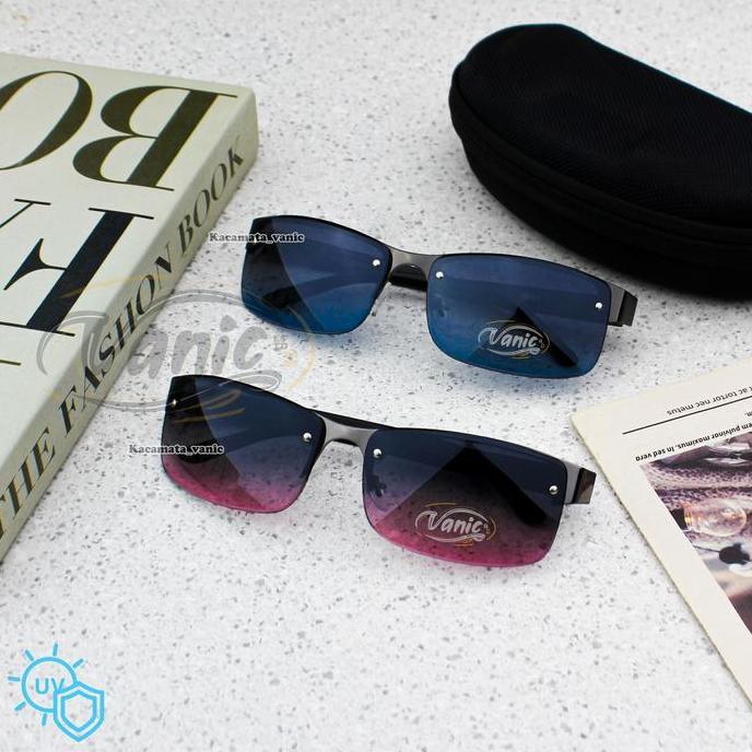 Kacamata Fashion Pria Wanita Lensa Gradasi Frameless