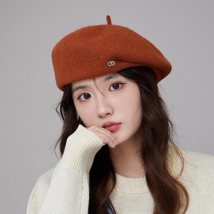 Topi Baret Gaya Korea Topi Wol Topi Fashion Wanita Dewasa