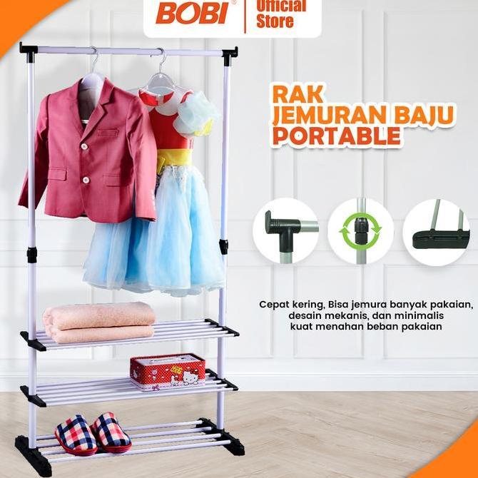 Rak Baju Portable - Rak Serbaguna Stainless