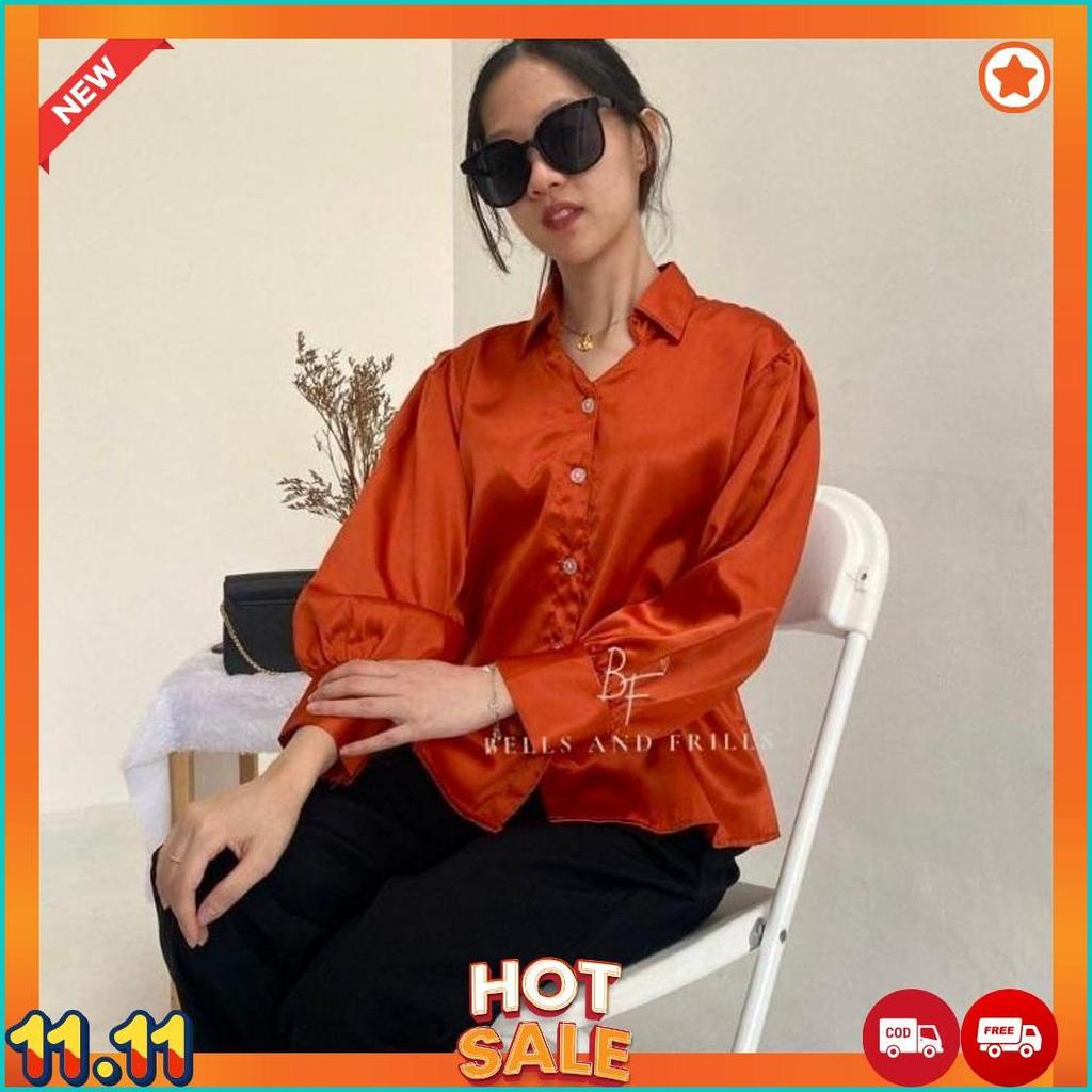 Pevita Blouse / Puffy Top Satin Crop Casual 0429 Cod