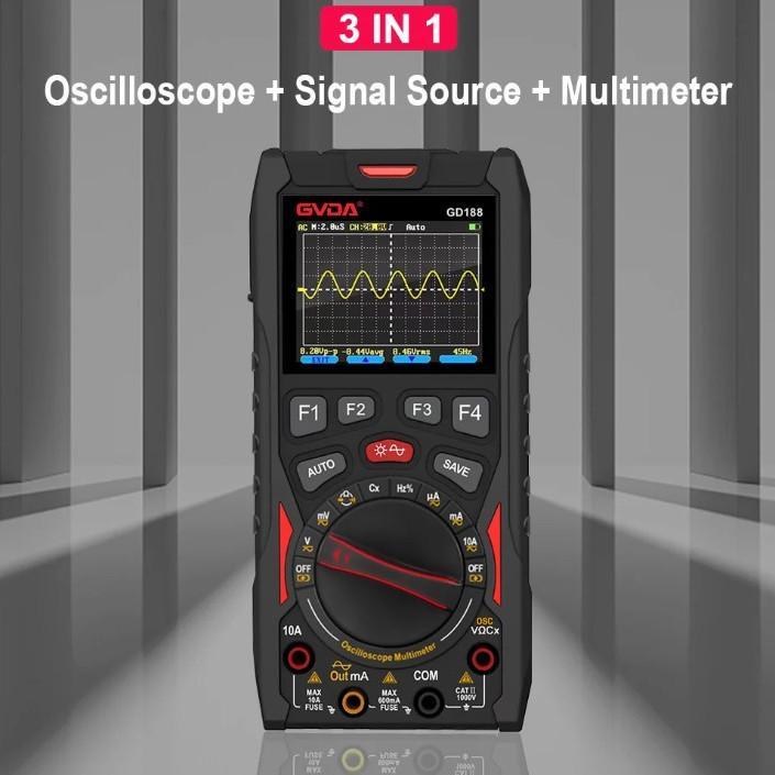 GVDA 3 in 1 Digital Oscilloscope 12 MHz Multimeter 6000 Counts GD188