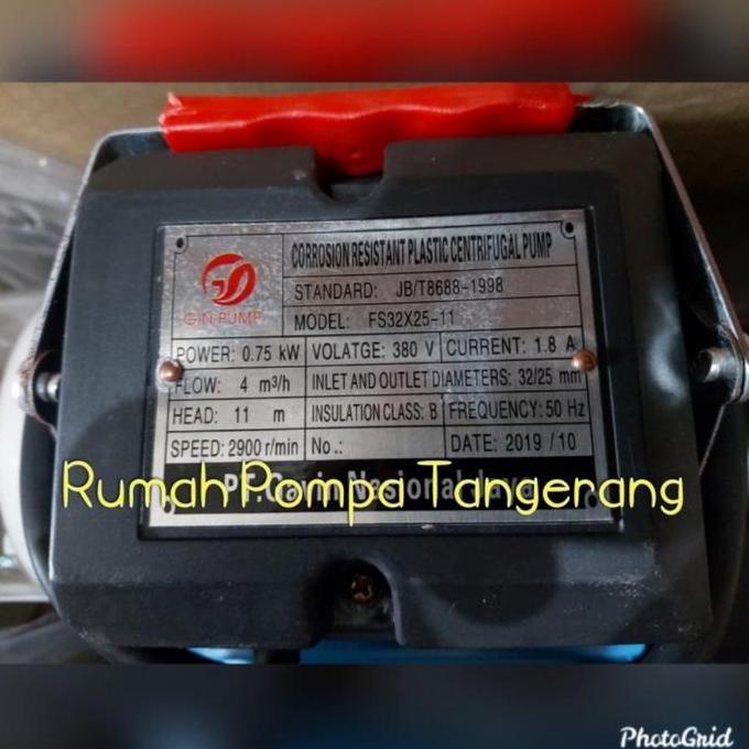 Pompa Kimia Priming Pump Fs32X25-11 1Hp 3Phase