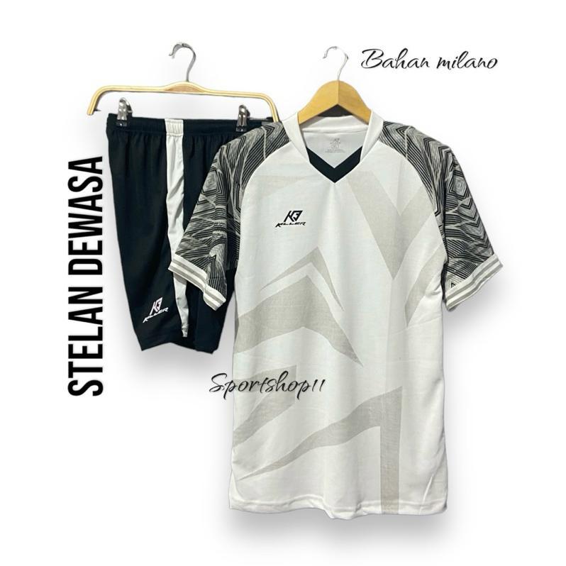 Berkualitas Set Baju Olahraga Kaos Bola Futsal Dewasa Model Blaster Pria Wanita Volly Badminton Efek