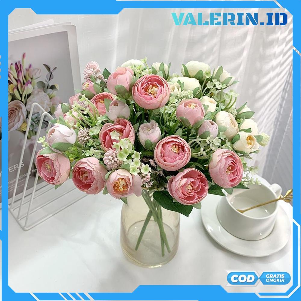 Bunga Artificial Spring Camellia Fwr Dekorasi Hias Bunga Plastik Buket Bouquet - RO30-1911 Bisa COD 